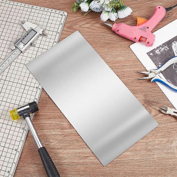 Stålplade Rektangel Rustfrit Stål Farve 30x15x0,15cm