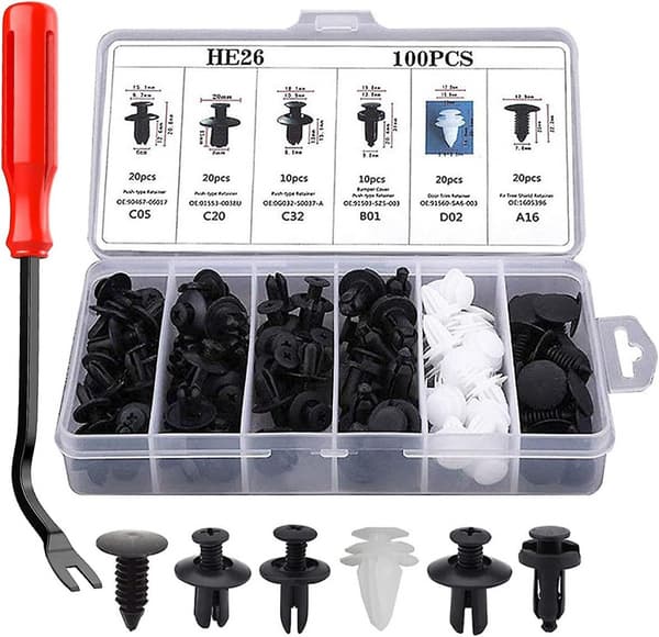 [KK]100 pcs Rivet Clips Plastic Universal Plastic Fender Clips Car Bu