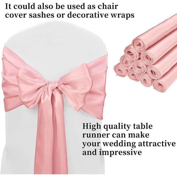 Bordløper - Sateng - Rosa - 10 stk - Elegant - Chic