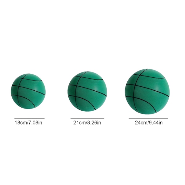 Handleshh Silent Basketball - Premium materiale, lydløs og blød skumkugle, trænings- og spilhjælp Grøn Grøn Green 24cm