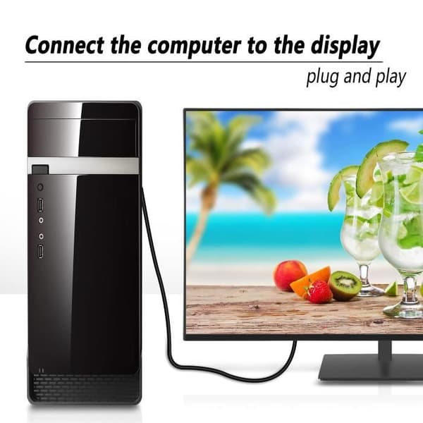 DisplayPort–HDMI-kaapeli – Zamus – 4K 30Hz – 1,8 m – Musta – Urossovitin