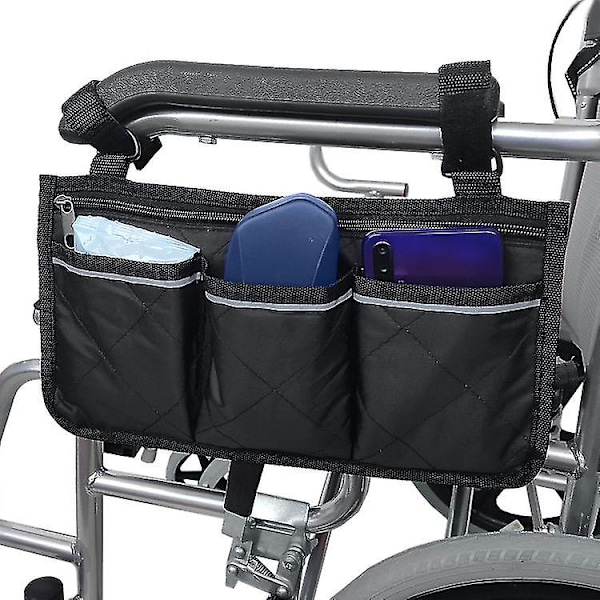 Rullestolveske med lommer, universell vanntett armlenesveske, rullestolveske, oppbevaringsveske, armlenesveske, 1 stk - [C] dark blue