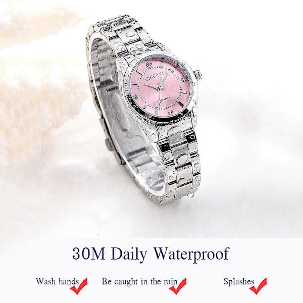 CHENXI CX-021B Dame Klassisk Quartz Ur Modeur Rustfrit Stål Rem Lysende Viser 30M Liv Vandtæt Lyseblå Urskive