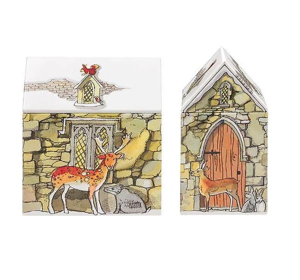 Liten Vinterhusboks Cream 12 x 13,5 x 7.5 cm