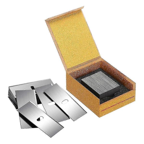 100 stk. udskiftningsmåtteblade i rustfrit stål til indramning Silver