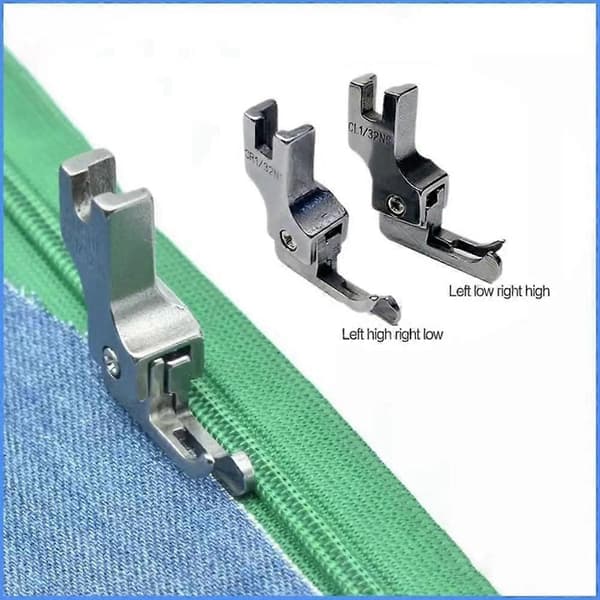 2 stk. smal styrefod, industriel låsesting symaskinefødder, lynlås universal trykfod, CL1/16NS(0.2) Silver Cl1/16ns(0.2)