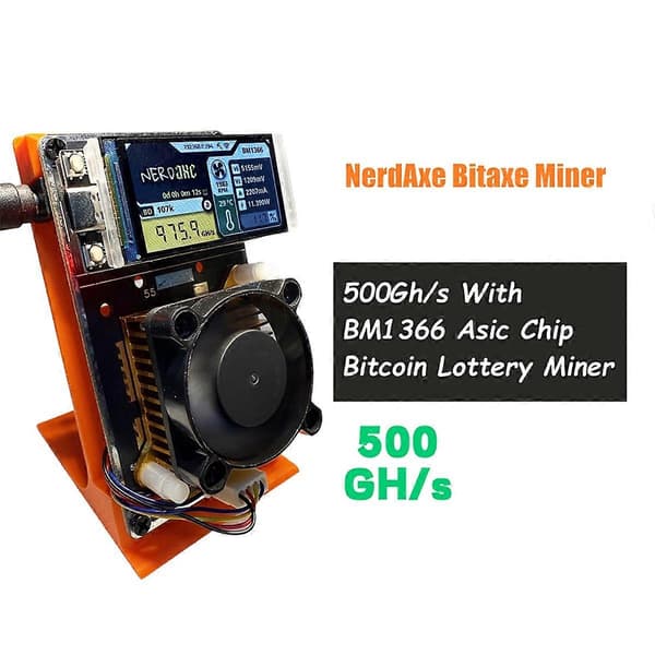 Oppgradert NerdAxe NerdMiner Miner Solo Lottery BTC Miner EU PLUG