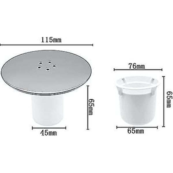 Duschbrunnlock, Duschbrunnlock 90mm/115mm Avloppshål Ersättningshål Krompläterad Fini