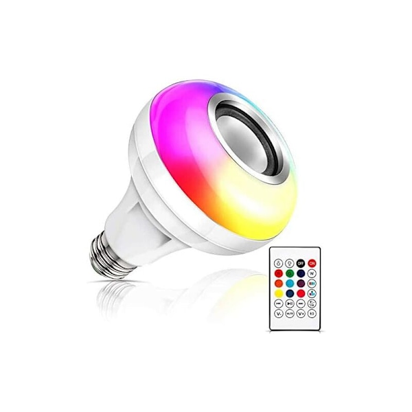 Musiikki LED-lamppu, E27 Bluetooth-kaiutin RGB-väri vaihtuu L