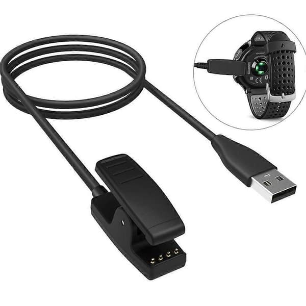Oplader egnet til Garmin Forerunner 235/735XT/630/645/230/Vivomove HR/Approach S20 Black