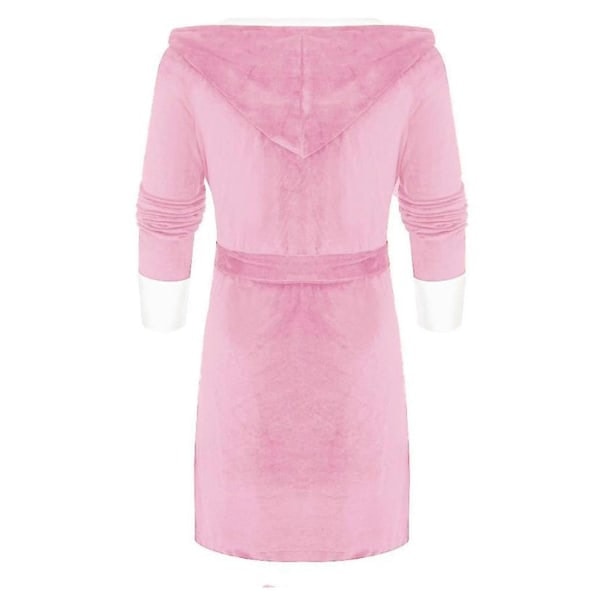 Dametøj Sherpa Fleece Morgenkåbe Blød Morgenkåbe Med Hætte Fluffy Håndklæde-lignende Badekåbe Pink Pink