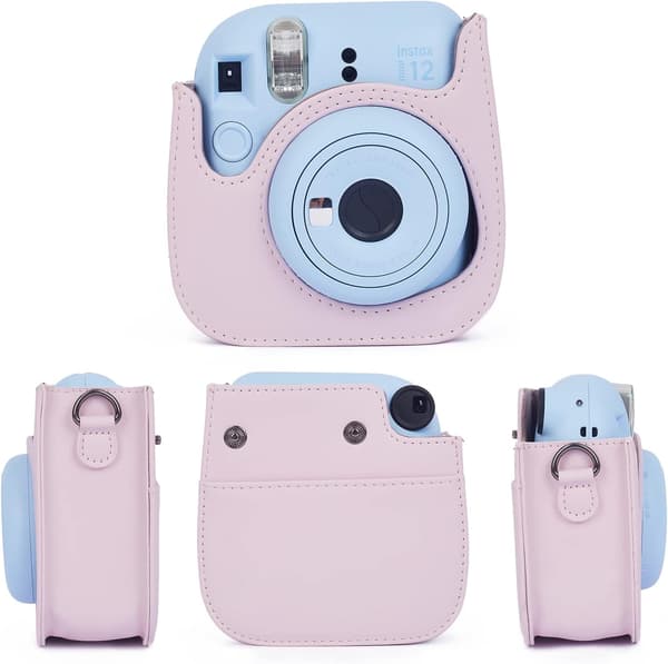 [KK] Case - For Instant Mini 12 Camera, with Pocket and Adjustable Shoulder Strap (Blue)
