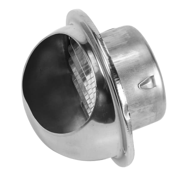 Ventilasjonsveggavtrekk i rustfritt stål 80 mm Silver