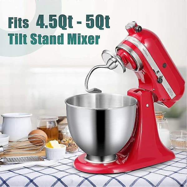 Dejkrog i rustfrit stål K45DH til 4,5-5Q vippehovedmixer dele tilbehør Silver