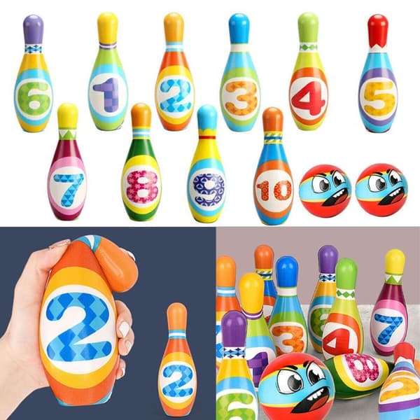 Bowling sett for barn, leker for gutter og jenter i alderen 2, 3, 4 og 5 år, bursdagsgave