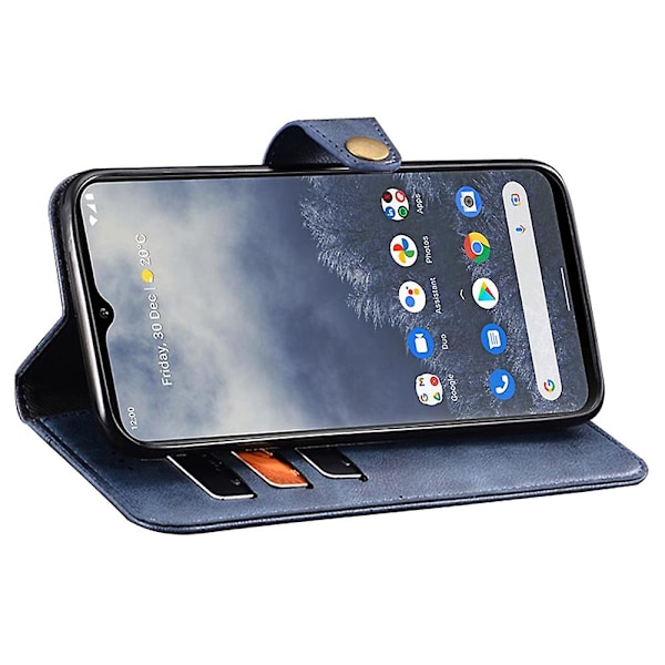 Støtsikkert telefondeksel for Nokia XR21, Anti-ripe lommebok PU-lær telefondeksel Black
