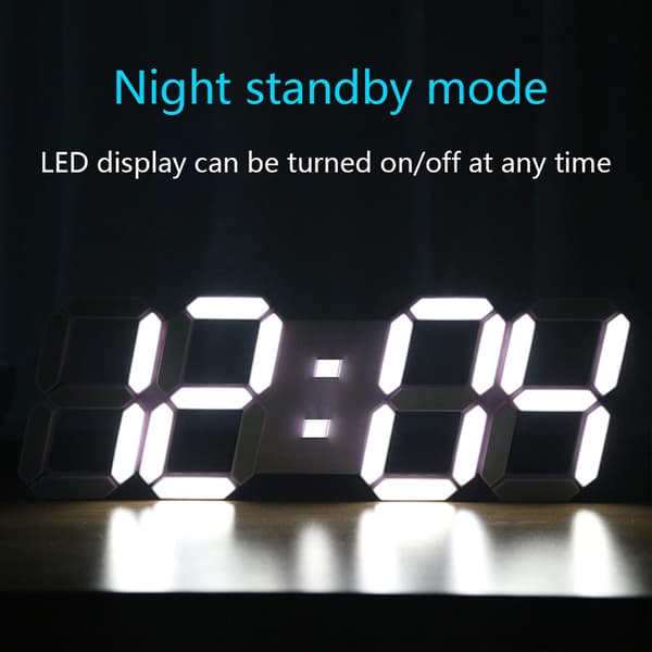 Led Digital Väggklocka Modern Design Klockor 3D Vardagsrum Dekoration Timmar Display Hem Söt Present