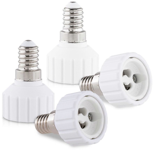4x Sokkeladapter - E14 til GU10 sokkelkonverter - Bajonetfatningslampeholderadapter til halogen LED-pære
