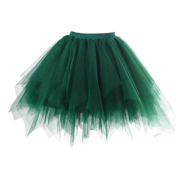 Tyllkjol Dam Tutu Karneval Party Tutu Kort 50-tals Rockabilly Underkjol Balett Halloween Maskerad Cosplay Dansklänning Army Green M