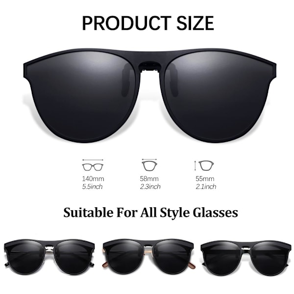 Polariserade Clip-on Solglasögon Unisex Anti-Glare