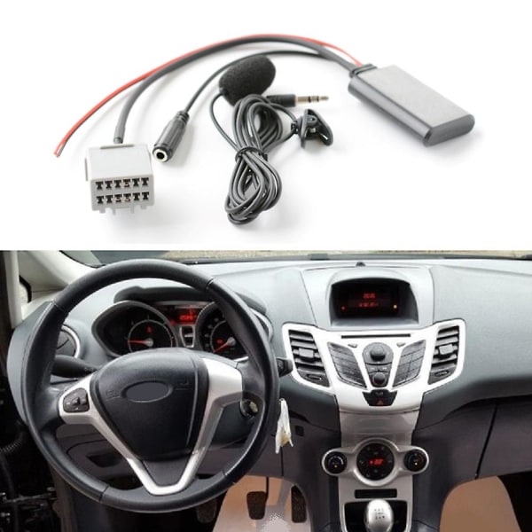1 X Set Bluetooth kabel för Ford Fiesta 2008-2010 Bil Bluetooth 5.0aux Adapterkabel med mikrofon