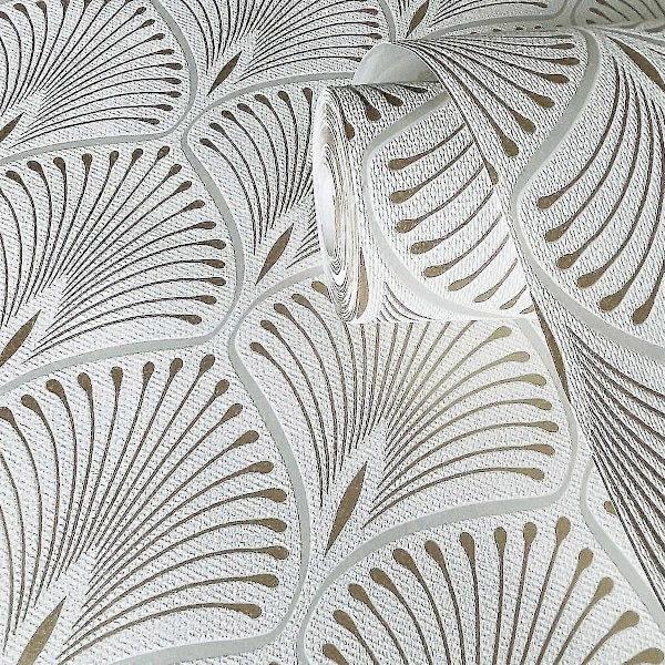 Layla Art Deco Tapet GranDeco White