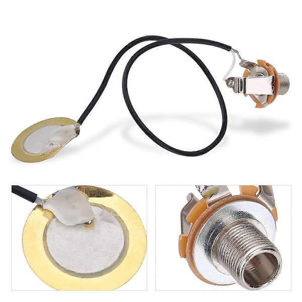Akustisk guitar transducer - Kablet forstærker Piezo tilbehør Black