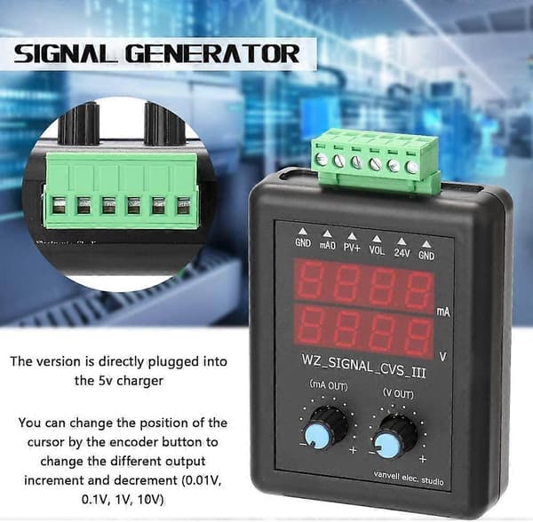 4-20mA Signalgenerator 0-10V 24V Spændingstransmitter Signalkilde Konstant Strømkilde med Display