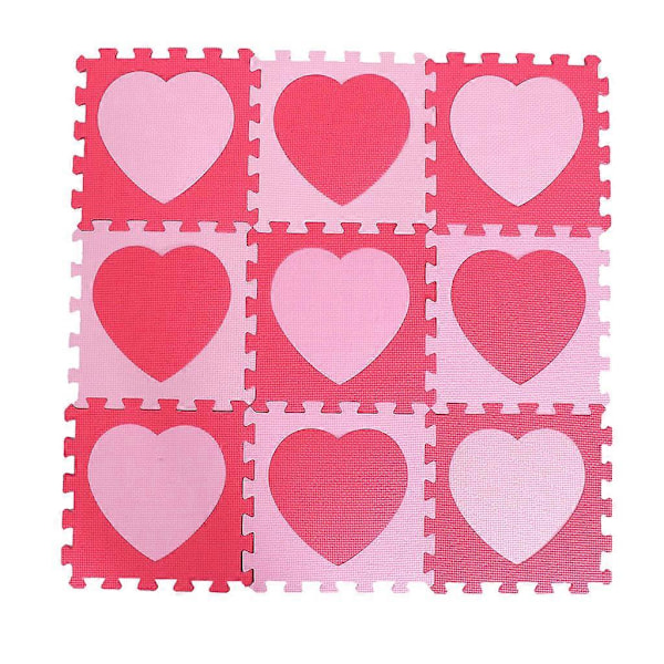 EVA-skummatter for barn og trening, sammenleggbar gulvmatte Love pink red