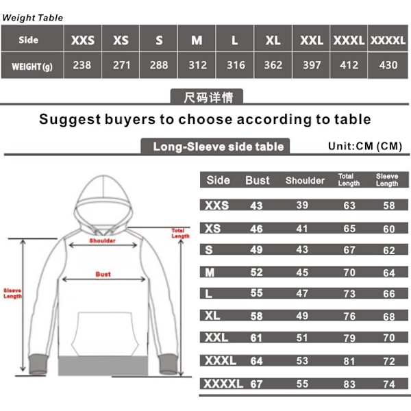 Unisex tussy Pullover Hættetrøje Mellemvægt Hættetrøje Sort Sort L