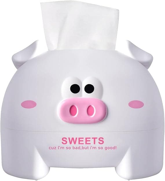 [KK] (White) Tabletop Plastic Tissue Box, ZQKLA