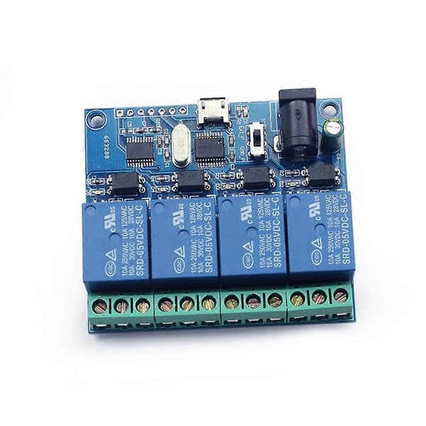 4-kanals USB-relémodul LCUS-4 Intelligent kontrollrelé Smart Switch USB 5V Smart Switch Blue