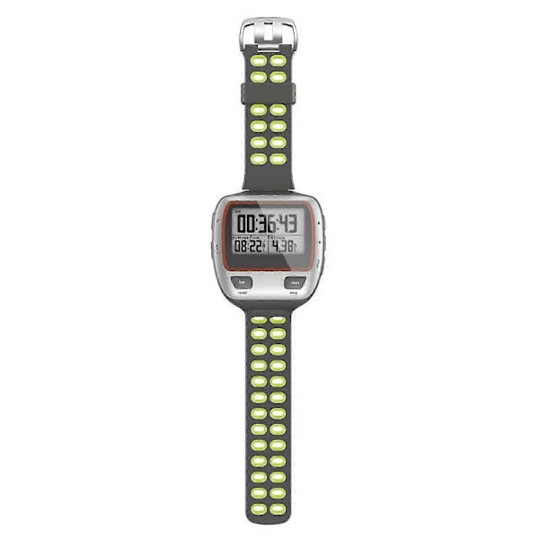 Til Garmin Forerunner 310XT Tofarvet Silikone Urrem (Grå Gul), pyc Grey Green