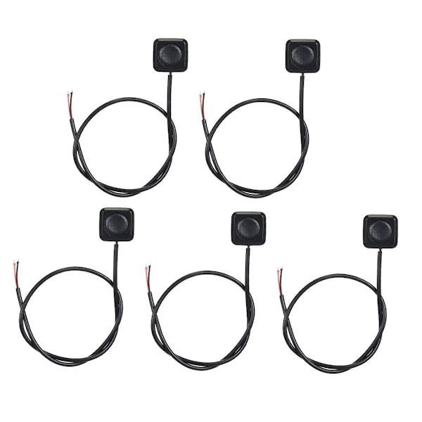 5 stk. Momentary Switch Momentary Trykknap ON Off Switch 12V 24V Overflademonteret Mini Knap Switch Black