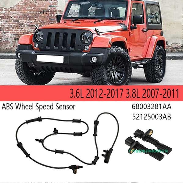 1 sett ABS hjulhastighetssensor for 3.6L 2012-2017 3.8L 2007-2011 68003281AA 52125003AB Black