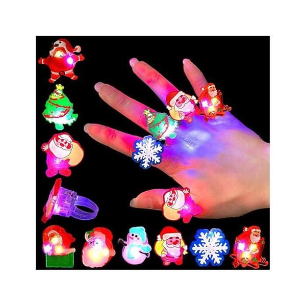 Sett med 50 LED-blinkende lysringer til julepynt for barn