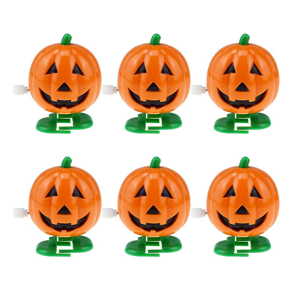 6pcs Wind-up Toy Clockwork Walking Smile Face Pumpkins Holiday Halloween Party Favor