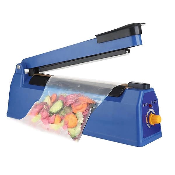 Elektrisk varmeposeforseglingsmaskin plastposeforsegler EU-plugg Blue