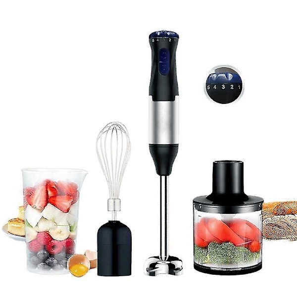 2024 Ny Mix 4 i 1 Højtydende Immersion Pindeblender Inkl. Hakker Og Smoothie Kop