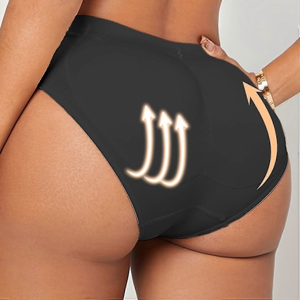 JUEGE* Sömlösa Formande Trosor, Andningsbara Trosor med Magkontroll och Buttlyft, Damunderkläder & Shapewear Black L(8.10)