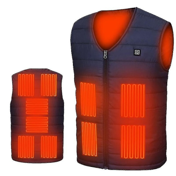 Ny 10 Oppvarmet Vest Elektrisk Varmevest Ermeløs Jakke USB Oppladbar Unisex Utendørs Varm Jakke 6XL