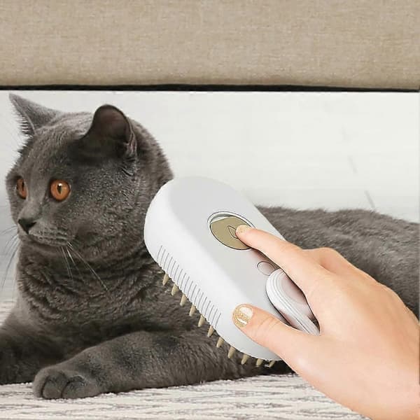 Genopladelig Katte-Dampbørste Selvrensende Damp Kattebørste Katte-Slicker Børste til Katte og
