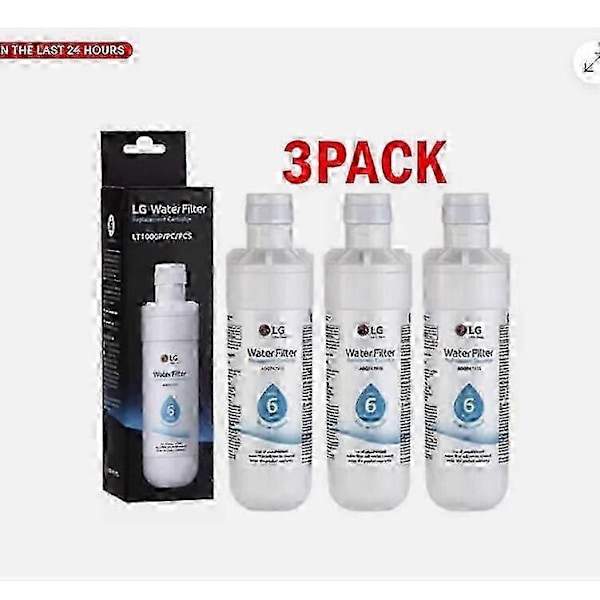 3-pakkaus LT1000P/ADQ747935 -vedensuodattimia LG-jääkaappeihin - Puhdasta vettä