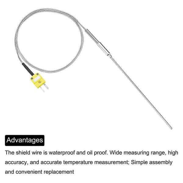 [KK] Meter Temperatursensorprobe -50 til 1100°C, 1m ledning 3,2x150mm