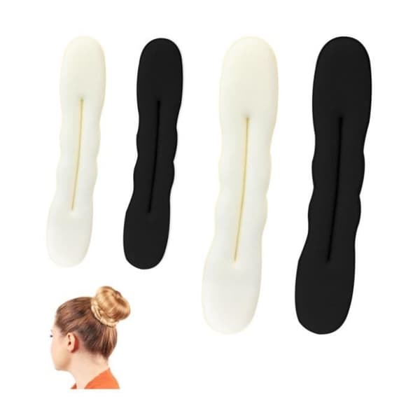 Magisk Knold Maker, Hår Donut Knold Maker, Knold Tilbehør, Knold (2 stk Beige og 2 stk Sort)