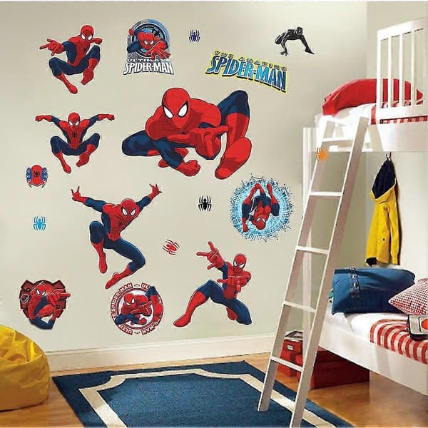 Fantastiska Spiderman väggdekaler för barnrum, barnrumsinredning.