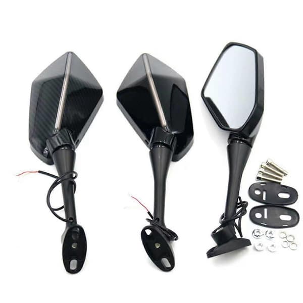 Motorcykel Dual Light Bakspejl Kulfiber Dual Light A