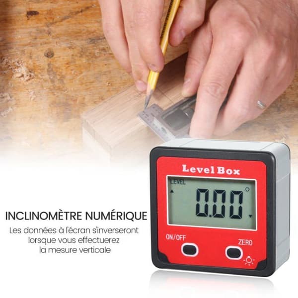 2-knapps digital inklinometer Mini Rødt digitalt inklinometer