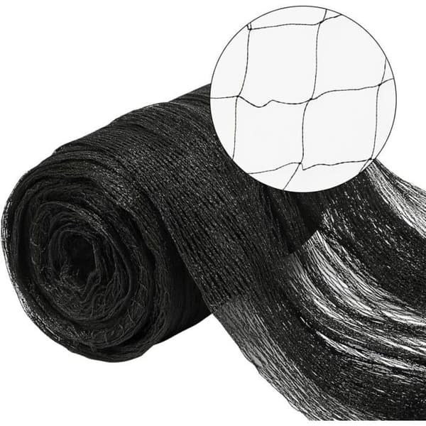Fuglenet - 10 x 5 m - 1,5 x 1,5 cm masker - Sort - Holdbart nylon