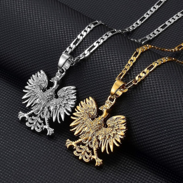Anniyo Polen Symbol Eagle Pendant Halsband För Kvinnor Män, Polska Polska Smycken #252706 45cm or 17.7 inch